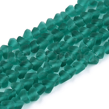 Frosted Transparent Glass Beads Strands GLAA-N016-4mm-04-1