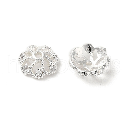 Rack Plating Brass Beads Caps KK-B088-02B-S-1