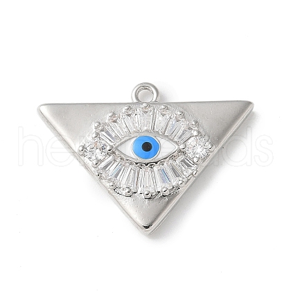 Rack Plating Brass Micro Pave Cubic Zirconia Enamel Pendants KK-P290-56B-P-1