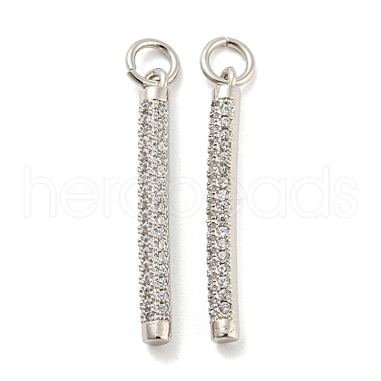 Rack Plating Brass Micro Pave Clear Cubic Zirconia Pendants KK-Q804-23P-1