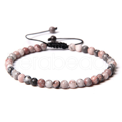 Adjustable Women's Zebra Jasper Beaded Bracelet CN3407-45-1