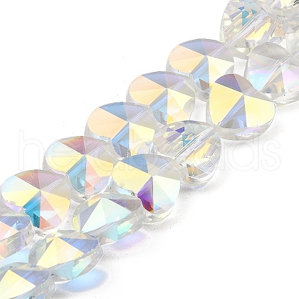 Electroplate Transparent Glass Beads Strands GLAA-C029-04-1