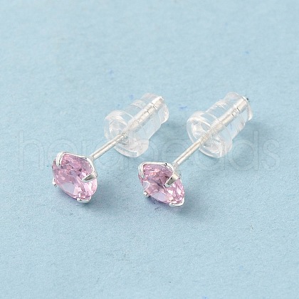 Cubic Zirconia Diamond Stud Earrings STER-M105-01B-S-1