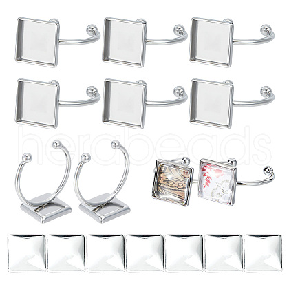 Unicraftale DIY Blank Square Cuff Ring Making Kit DIY-UN0005-39-1