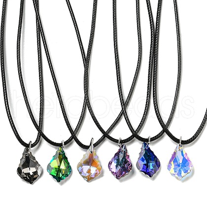 Waxed Cord Necklaces NJEW-P310-05P-1
