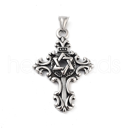 Retro 304 Stainless Steel Big Pendants STAS-I205-21AS-E-1