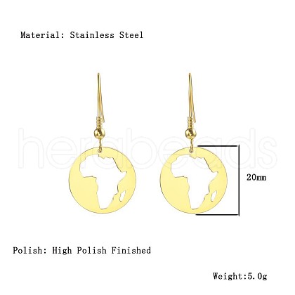 African Map Shape Dangle Earrings DG1061-4-1