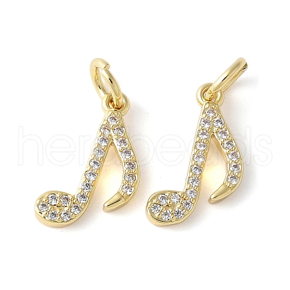 Brass Micro Pave Clear Cubic Zirconia Pendants KK-H449-85B-G-RS-1