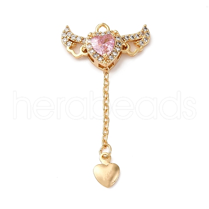 Brass Micro Pave Cubic Zirconia Pendants KK-Z112-26G-1