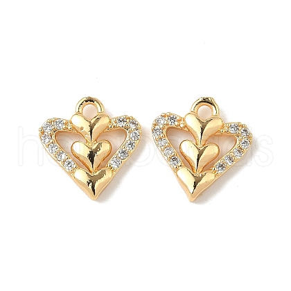 Brass Micro Pave Cubic Zirconia Pendants KK-D373-01A-G-1