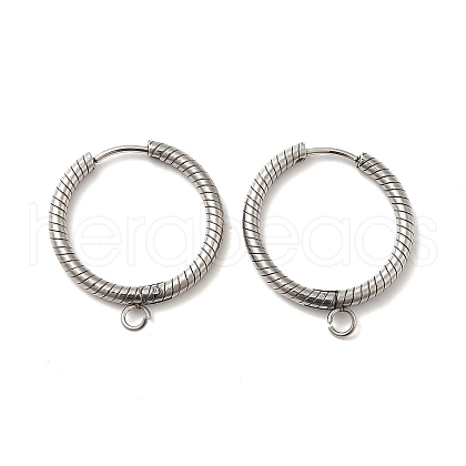 Tarnish Resistant 201 Stainless Steel Hoop Earrings Findings STAS-I695-03F-1