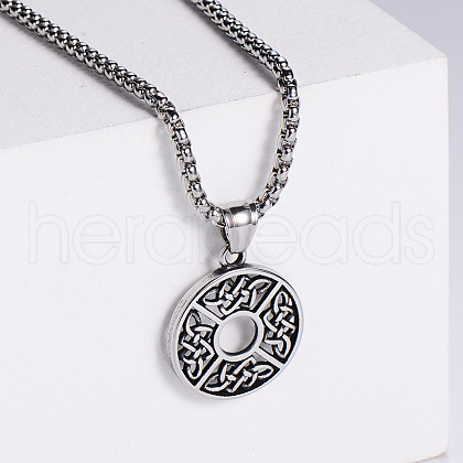 Retro Punk Hip-hop Unisex Dara Knot Stainless Steel Pendant Necklaces YI5883-1-1