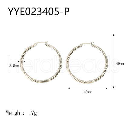 Exaggerated Stainless Steel Twisted Hoop Earrings ZG4136-2-1