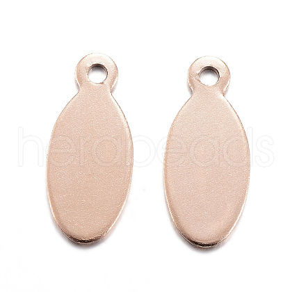 Ion Plating(IP) 304 Stainless Steel Stamping Blank Tag Pendants X-STAS-D167-13RG-1