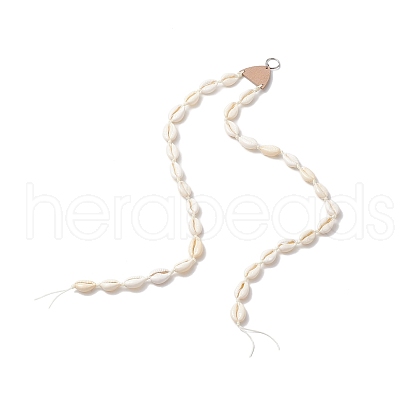 Natural Cowrie Shell Pendant Decorations HJEW-JM03040-1