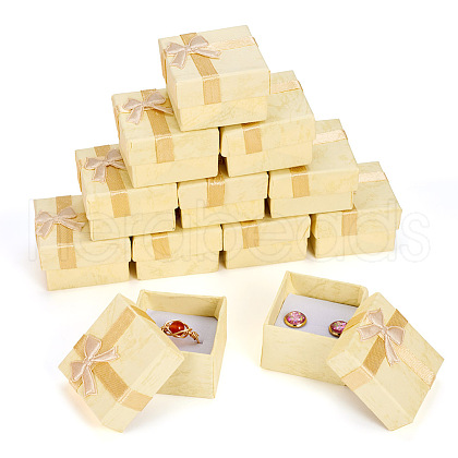 Square Paper Jewelry Ring Gift Boxes with Bowknot CON-TAC0010-80D-1