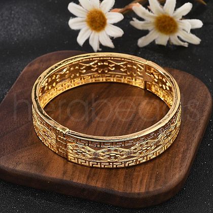 Brass Bangles for Women BJEW-D313-06G-1