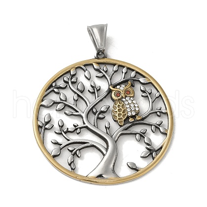 304 Stainless Steel Rhinestone Pendants STAS-U001-02ASG-1