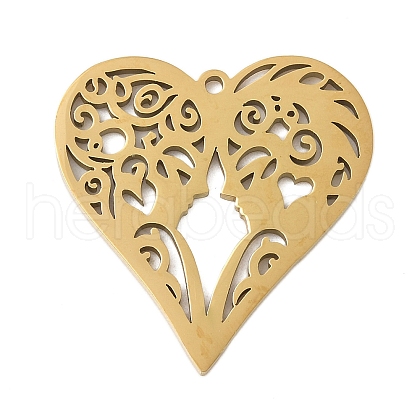 304 Stainless Steel Pendants STAS-G355-02G-1