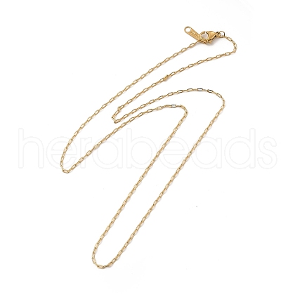 Ion Plating(IP) 304 Stainless Steel Paperclip Chain Necklace for Women NJEW-G097-07G-1