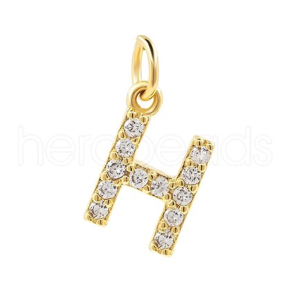 Brass Cubic Zirconia Pendants with Jump Rings FIND-PW0024-09H-1