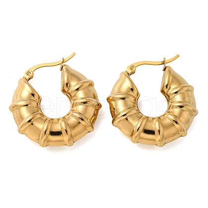 PVD Vacuum Plating 304 Stainless Steel Chunky Hoop Earrings for Women EJEW-U002-03G-1