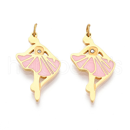 304 Stainless Steel Enamel Pendants STAS-N115-01B-G-1