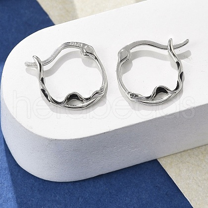 S925 Sterling Silver Hoop Earrings for Women EJEW-K307-01P-1