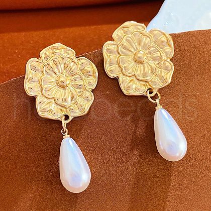 Alloy Dangle Stud Earrings WGE798E-10-1