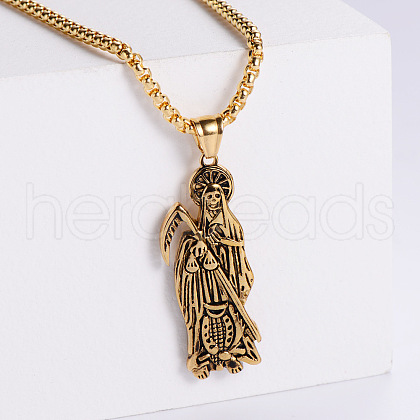 Retro European American Punk Hip-hop Death Stainless Steel Pendant Necklaces RD8760-2-1