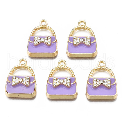 Rack Plating Alloy Enamel Pendants ENAM-T011-129G-1