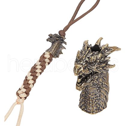Outdoor EDC Tool Brass Parachute Rope European Beads KK-WH0081-45AB-1