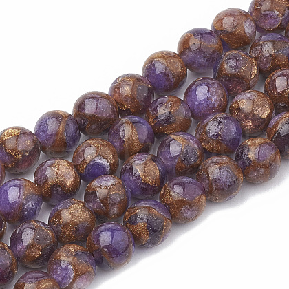 Natural Chalcedony Beads Strands G-S333-6mm-014A-1