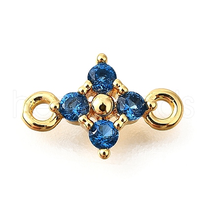 Brass Micro Pave Blue Cubic Zirconia Links KK-D356-06B-G-1