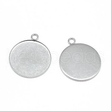 Tarnish Resistant 304 Stainless Steel Pendant Cabochon Settings STAS-T008-124-1