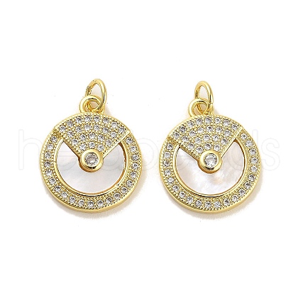 Brass Micro Pave Clear Cubic Zirconia Pendants KK-K365-02D-G-1