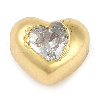 Brass Micro Pave Cubic Zirconia Beads KK-L219-21G-01-1