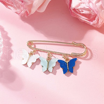 Butterfly Alloy Acrylic Pendant Brooches JEWB-BR00184-01-1