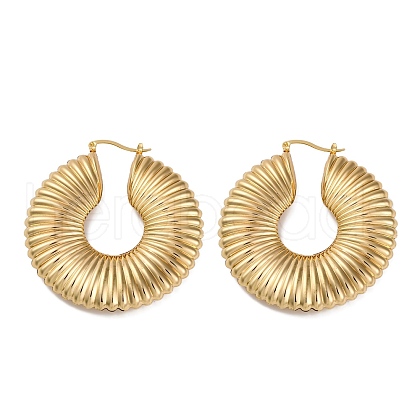 Iron Ring Hoop Earrings with 304 Stainless Steel Pin for Women EJEW-U028-07G-01-1