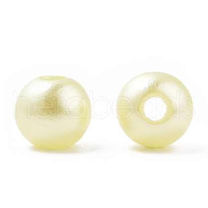 Spray Painted ABS Plastic Imitation Pearl Beads OACR-T015-05A-20-1