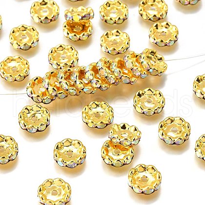 Brass Grade A Rhinestone Spacer Beads RSB160NF-02G-1