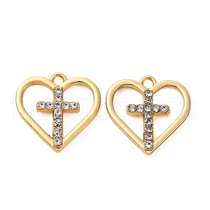Alloy Rhinestone Pendants PALLOY-S052-01G-E-1
