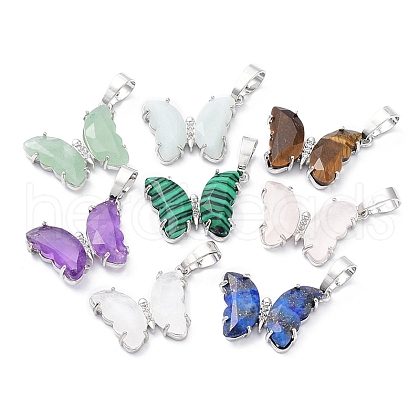 Natural & Synthetic Mixed Gemstone Pendants G-K338-01P-1