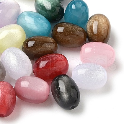Resin Imitation Cat Eye Beads RESI-Q025-04A-1