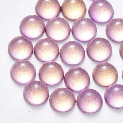 Transparent Spray Painted Glass Cabochons GLAA-S190-013C-G07-1