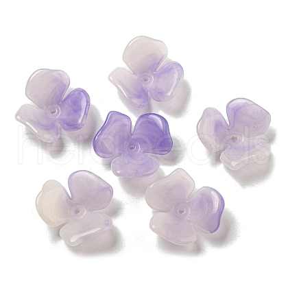 Two-tone Opaque Acrylic Bead Caps OACR-G034-03E-1