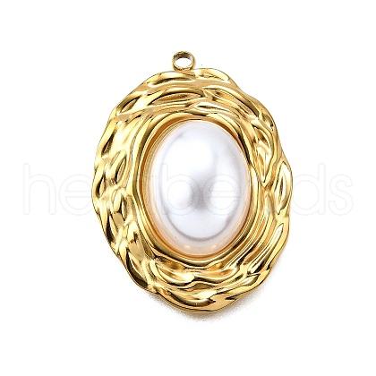 Plastic Pearl Pendants STAS-Q360-03B-G-1