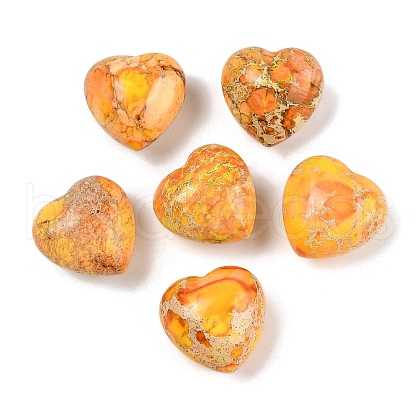 Mother's Day Gifts Dyed Natural Imperial Jasper Heart Palm Stone G-Q021-03E-1