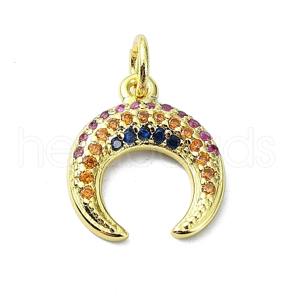 Brass Micro Pave Cubic Zirconia Pendants KK-H475-15G-02-1