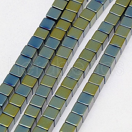 Electroplate Non-magnetic Synthetic Hematite Beads Strands G-J170A-2x2mm-05-1